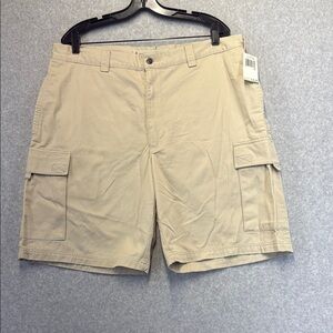 Perry Ellis Tan Cargo Shorts Casual Cotton Blend